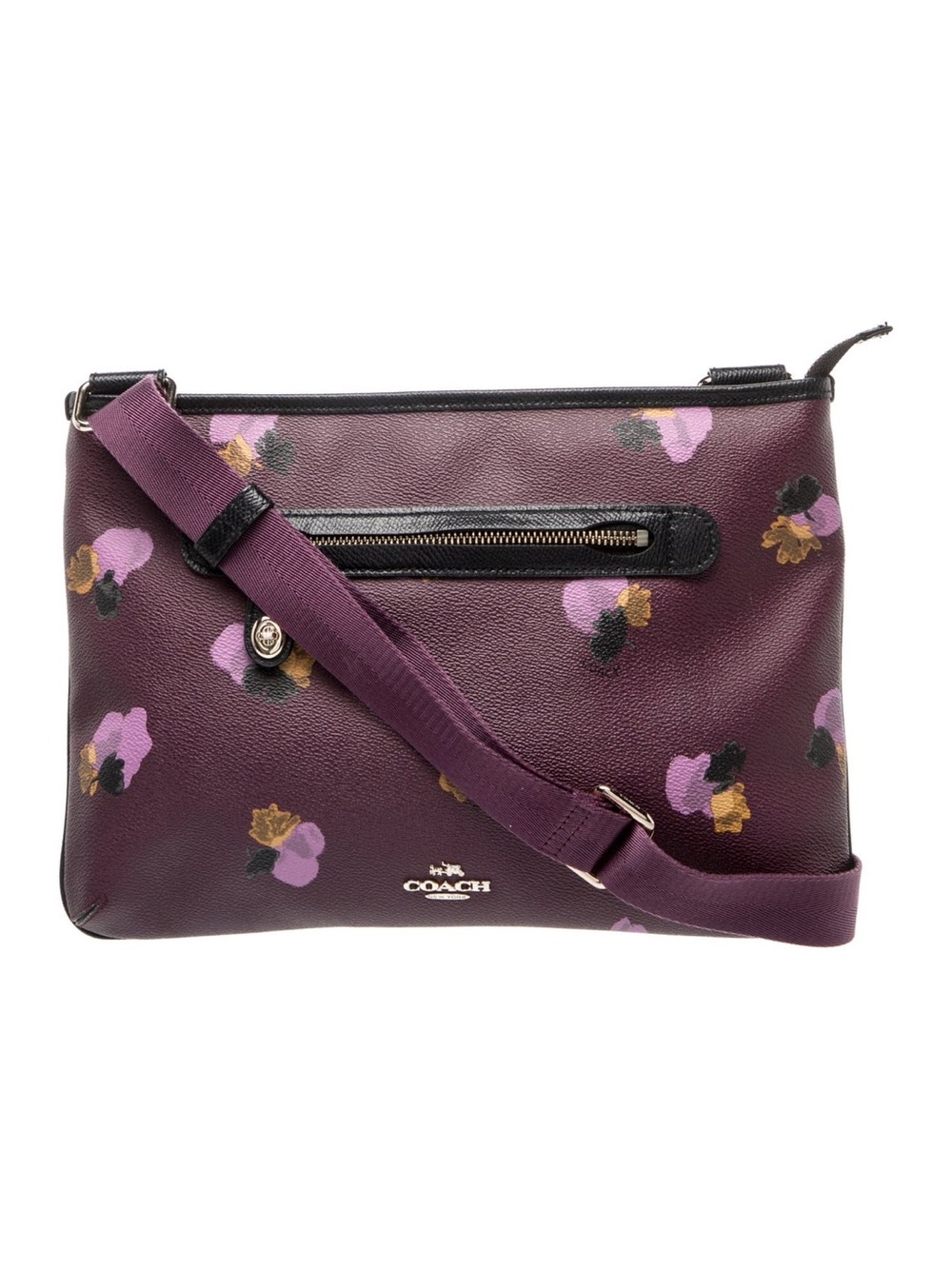 COACH TAYLOR CROSSBODY IN FLORAL PRINT COATED CANVAS Plum Purple